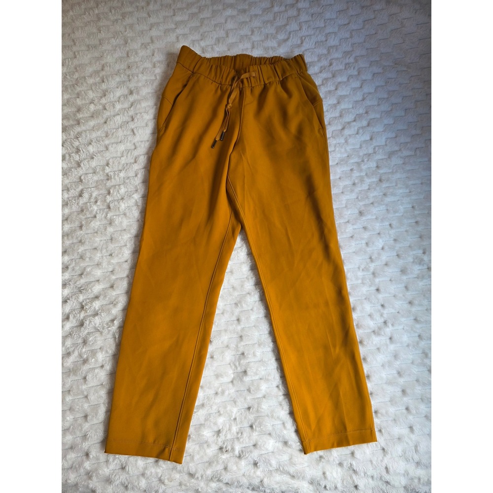 Lululemon On the Fly Straight Leg Pant Mustard Yellow Drawstring Waist